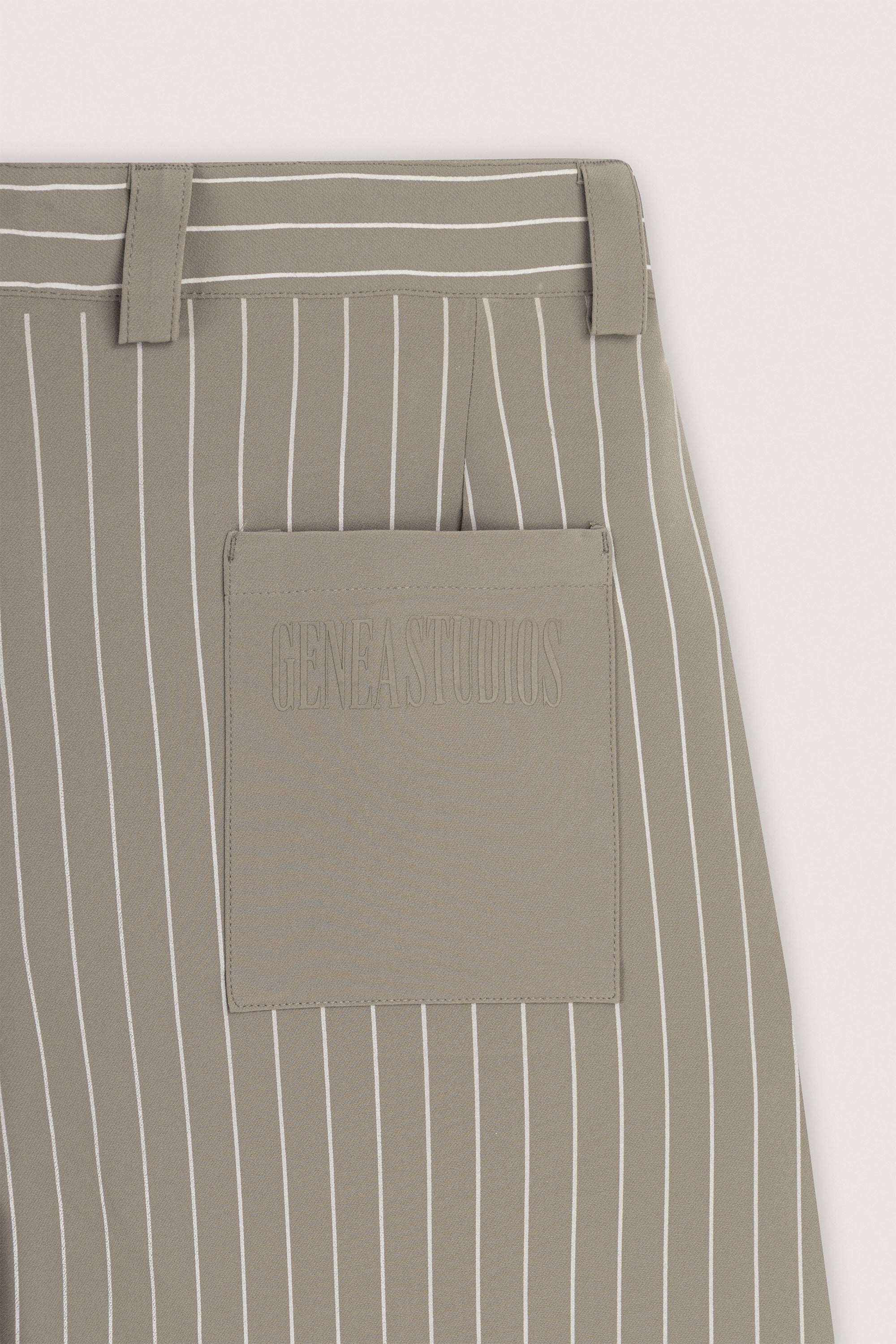 Beige Faded Stripe Balloon Fit Pants