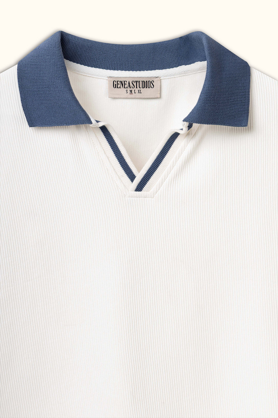 White Boxy Sleeveless Ribbed Polo Top