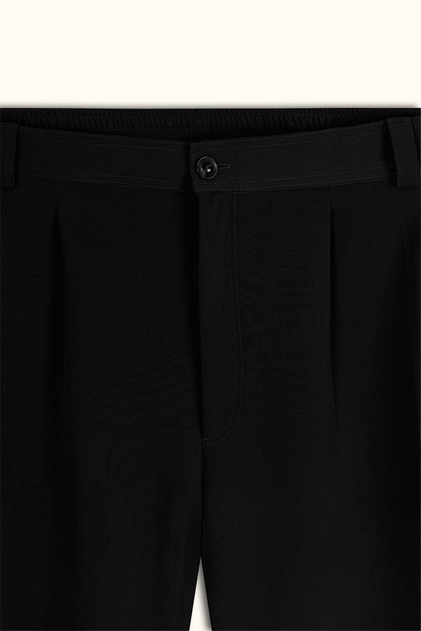 Black Pleated Relaxed Pants