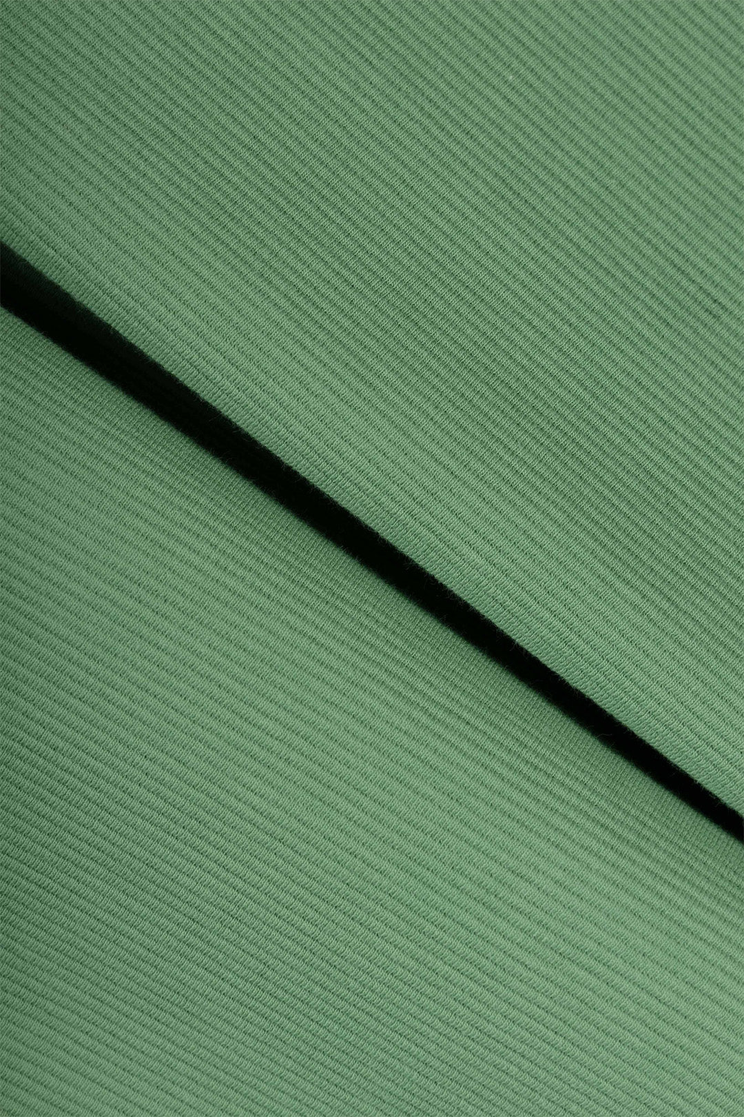 Green Boxy Ribbed Basic T-Shirt