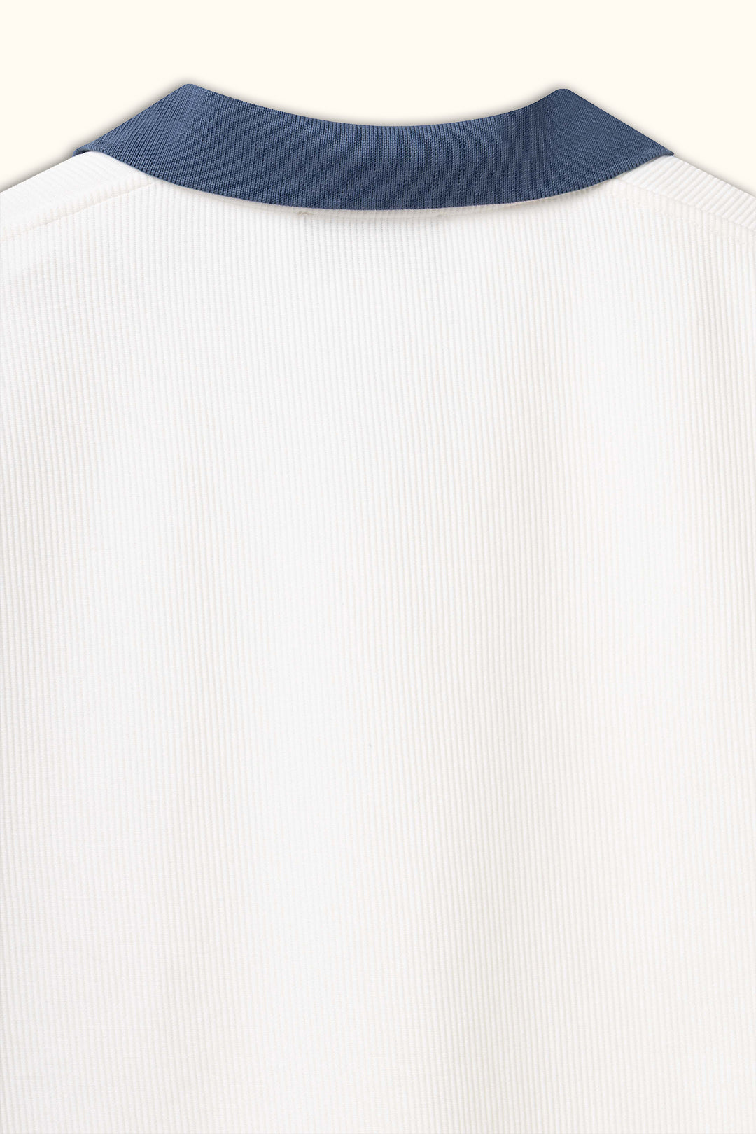 White Boxy Sleeveless Ribbed Polo Top