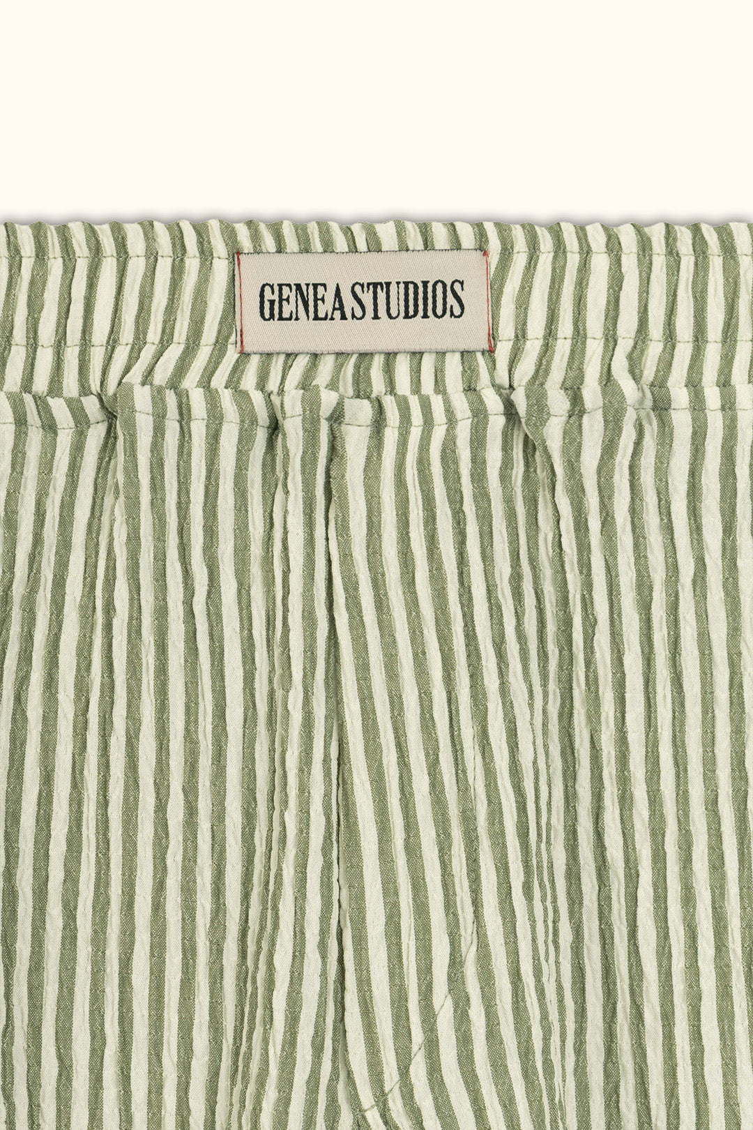 Green Crinkle Striped Short