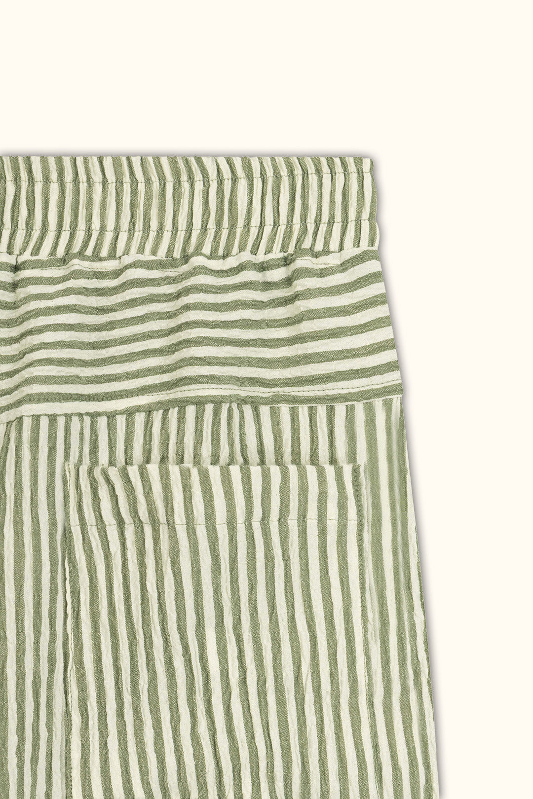 Green Crinkle Striped Short
