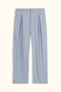 Light Blue Double-Waist Wide-Leg Pants