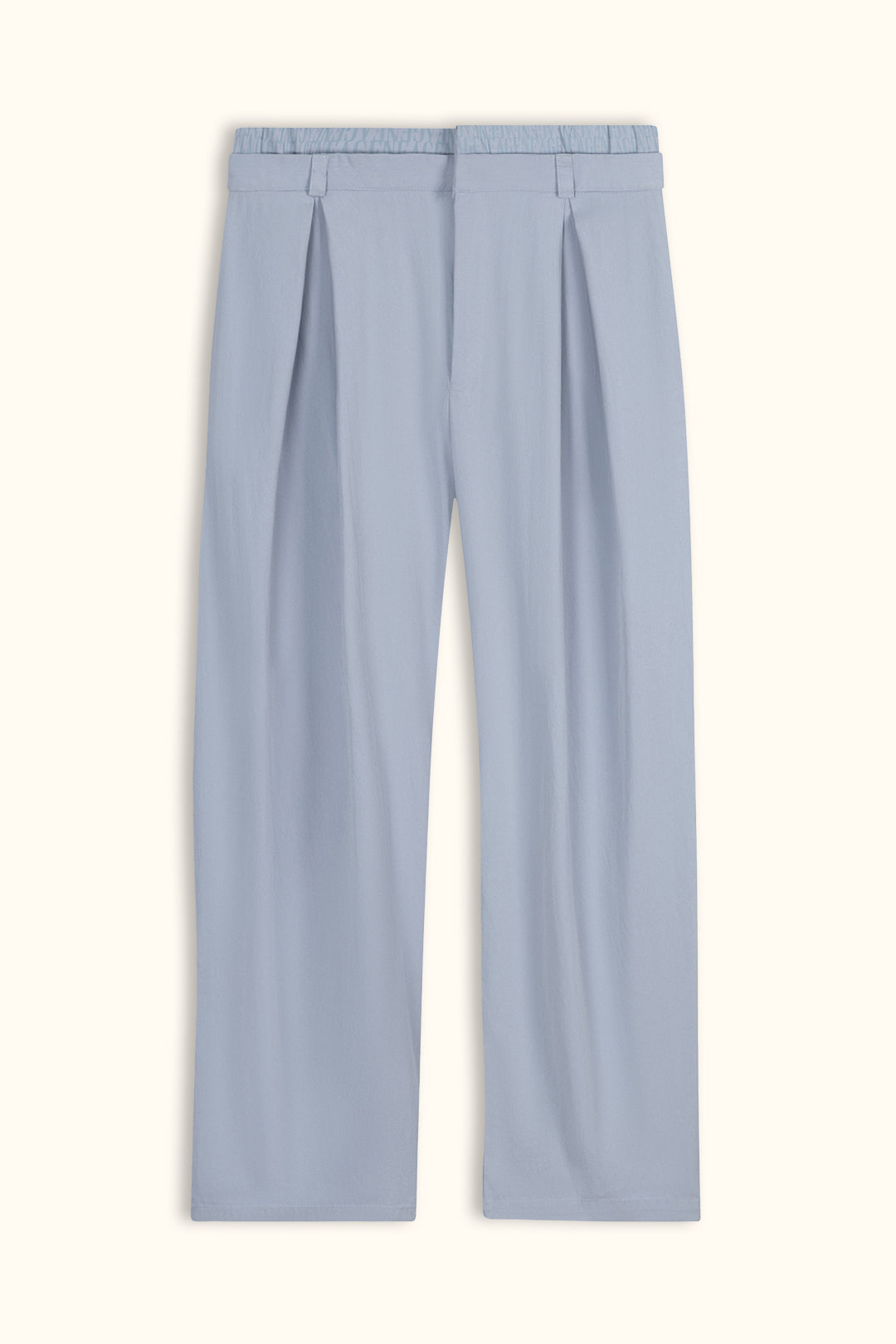 Light Blue Double-Waist Wide-Leg Pants