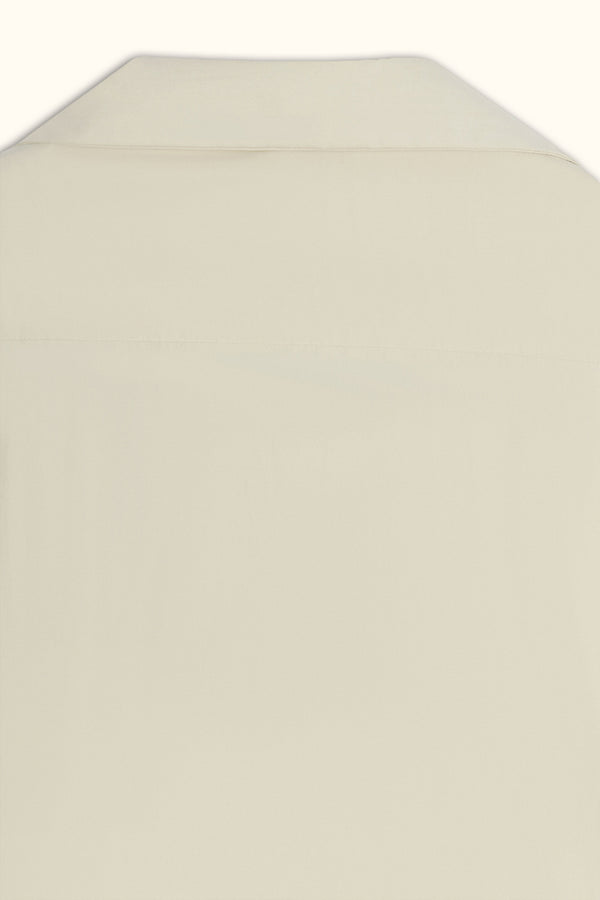 Cream Short-Sleeve Zip Overshirt