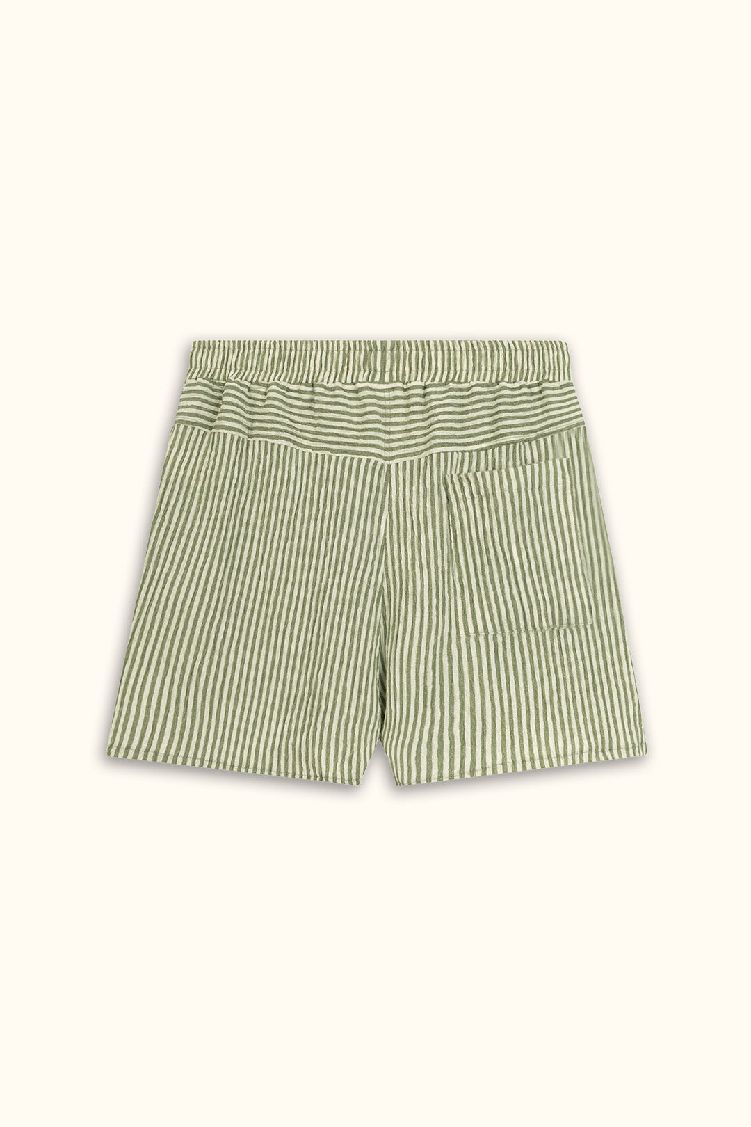 Green Crinkle Striped Short