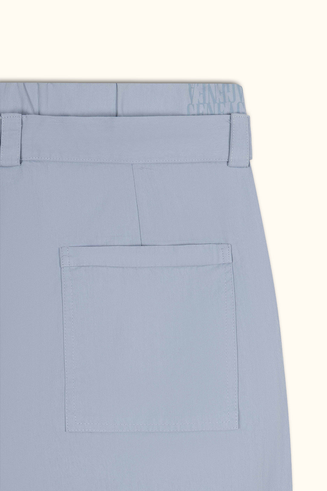 Light Blue Double-Waist Wide-Leg Pants