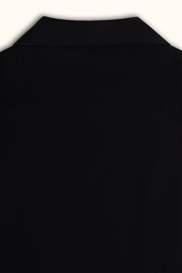 Black Short-sleeves Zip Overshirt