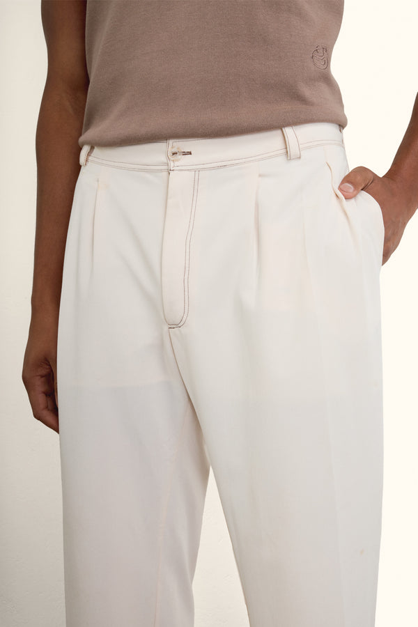 Off-White Pleated Relaxed Pants