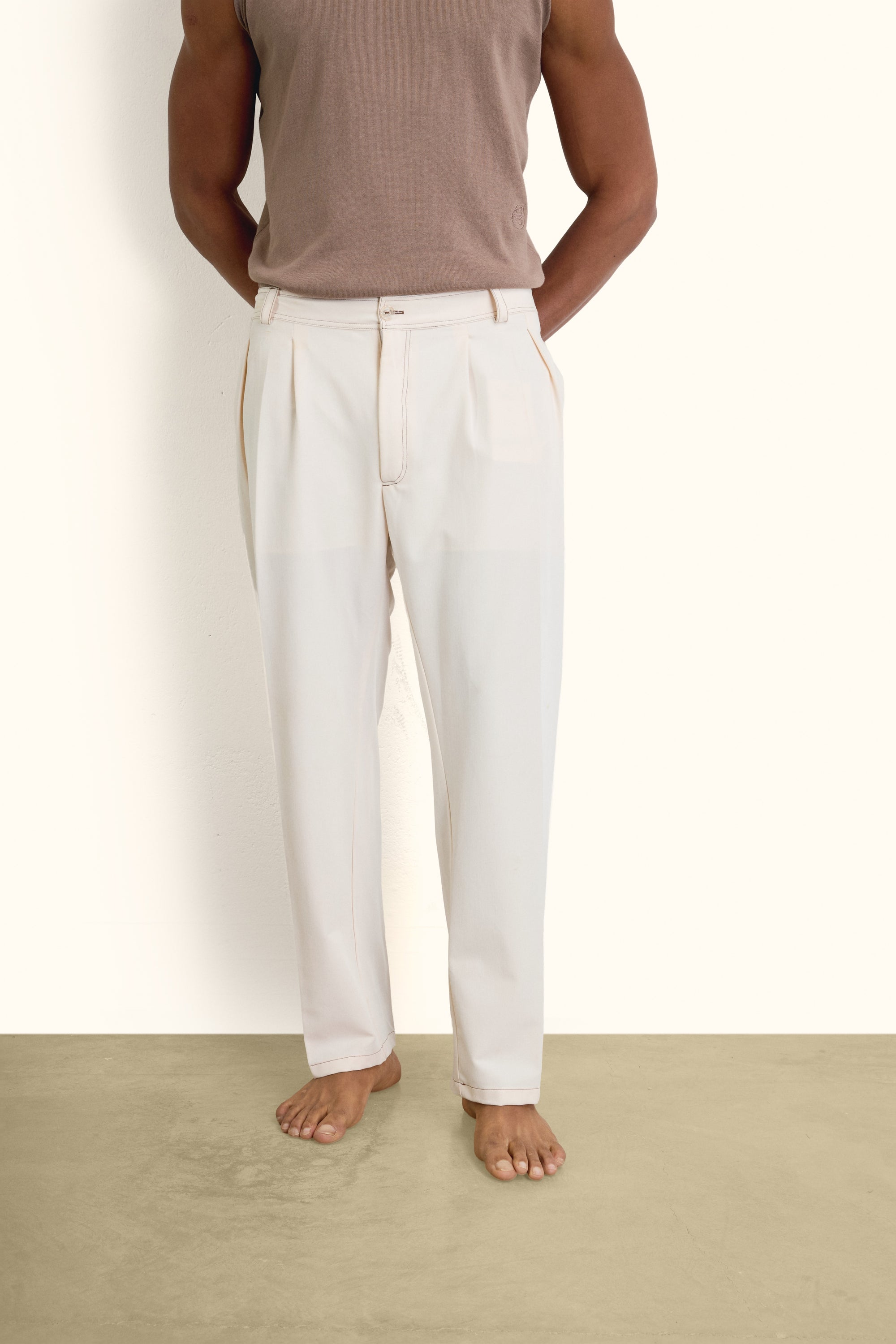 Off-White Pleated Relaxed Pants