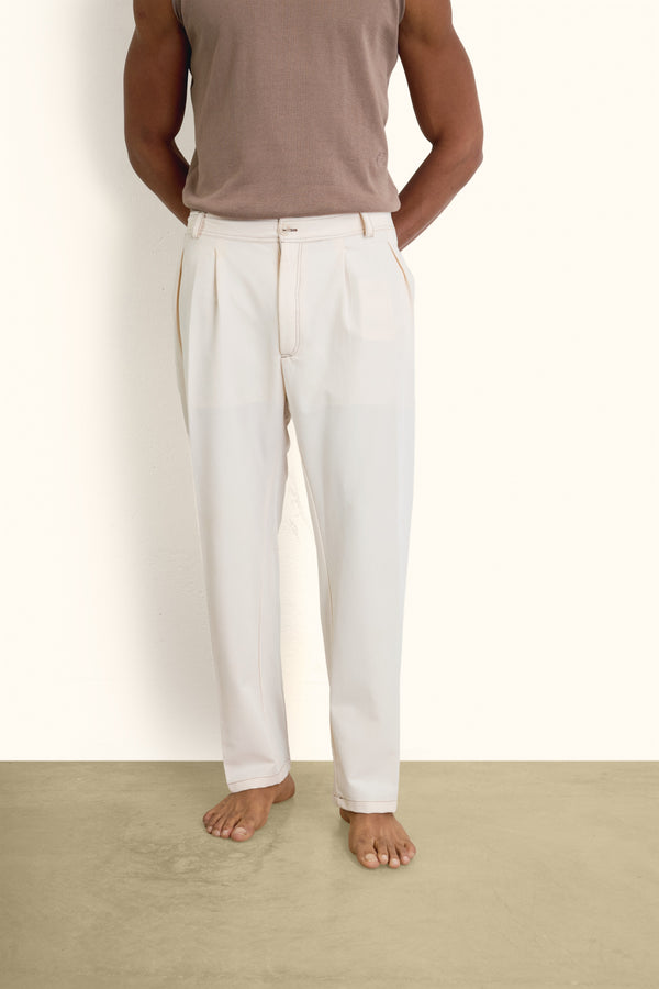 Off-White Pleated Relaxed Pants