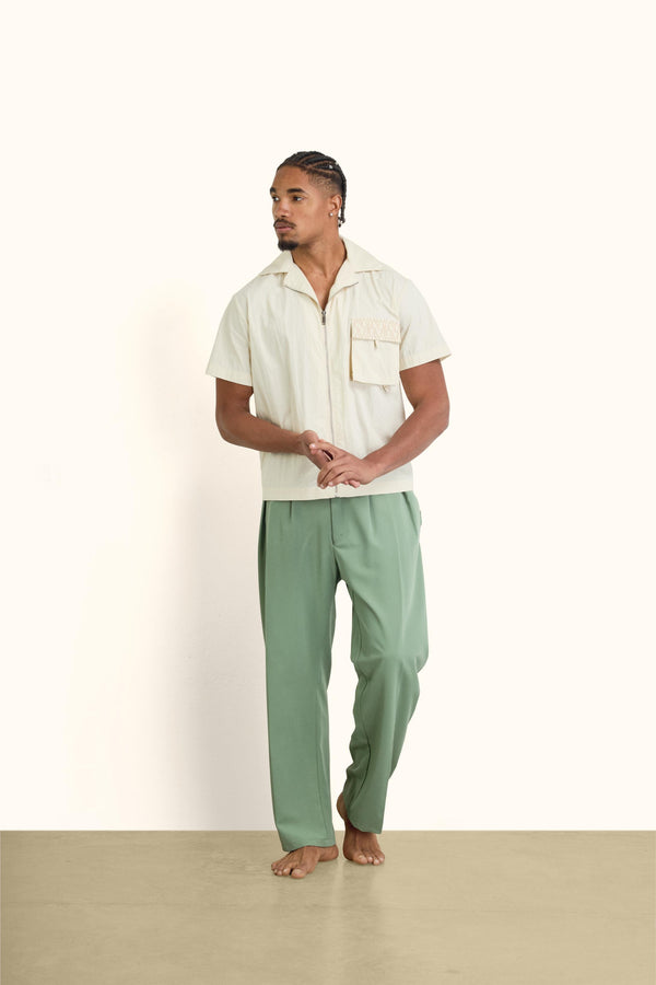 Pistachio Pleated Relaxed Pants