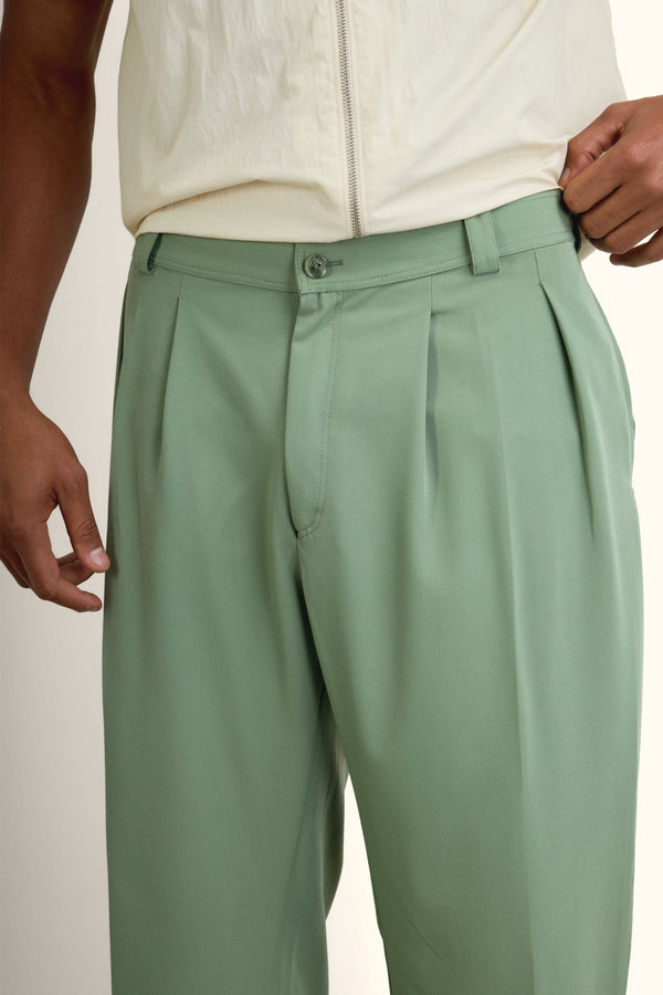 Pistachio Pleated Relaxed Pants
