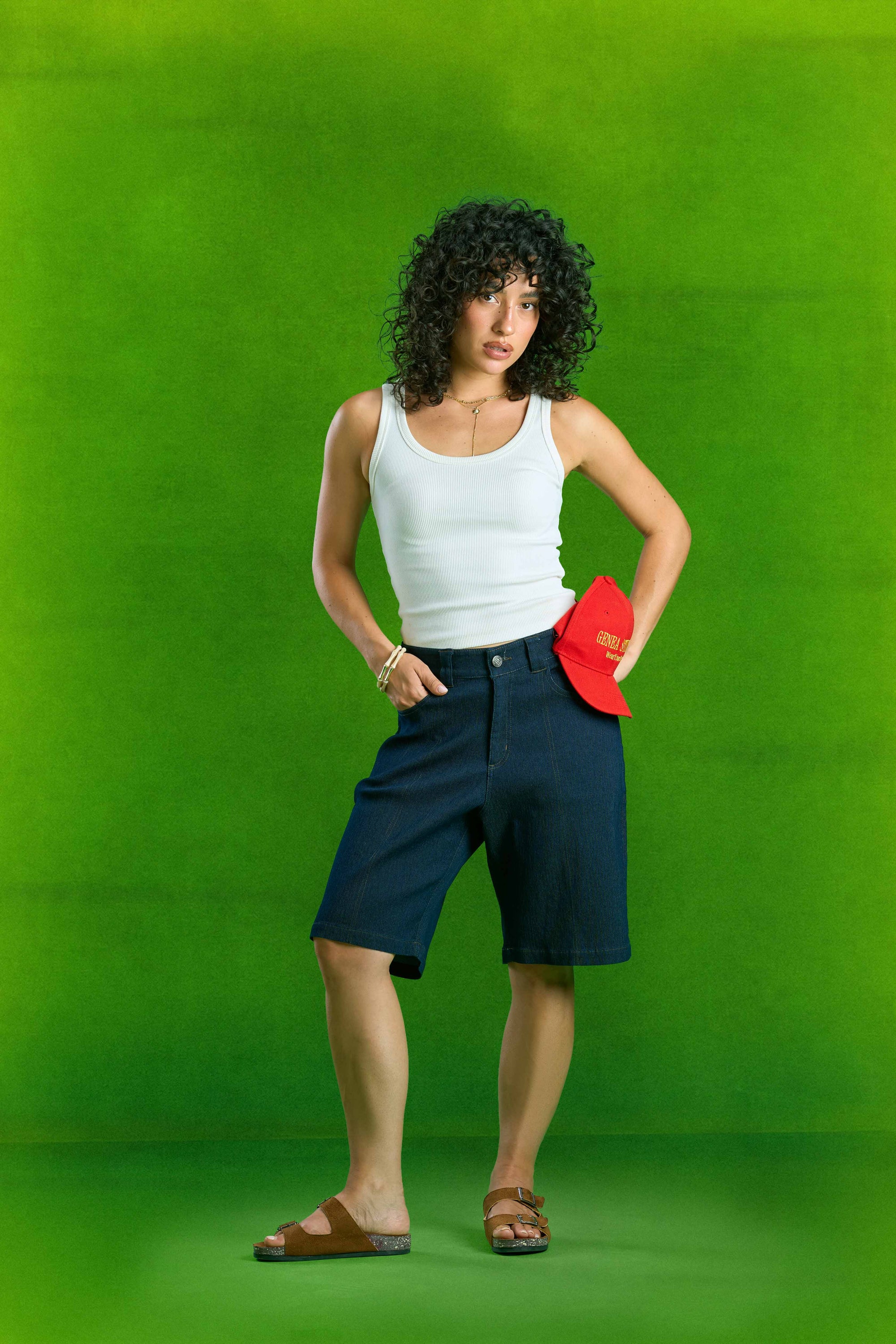 Navy Raw Corded Denim Jorts