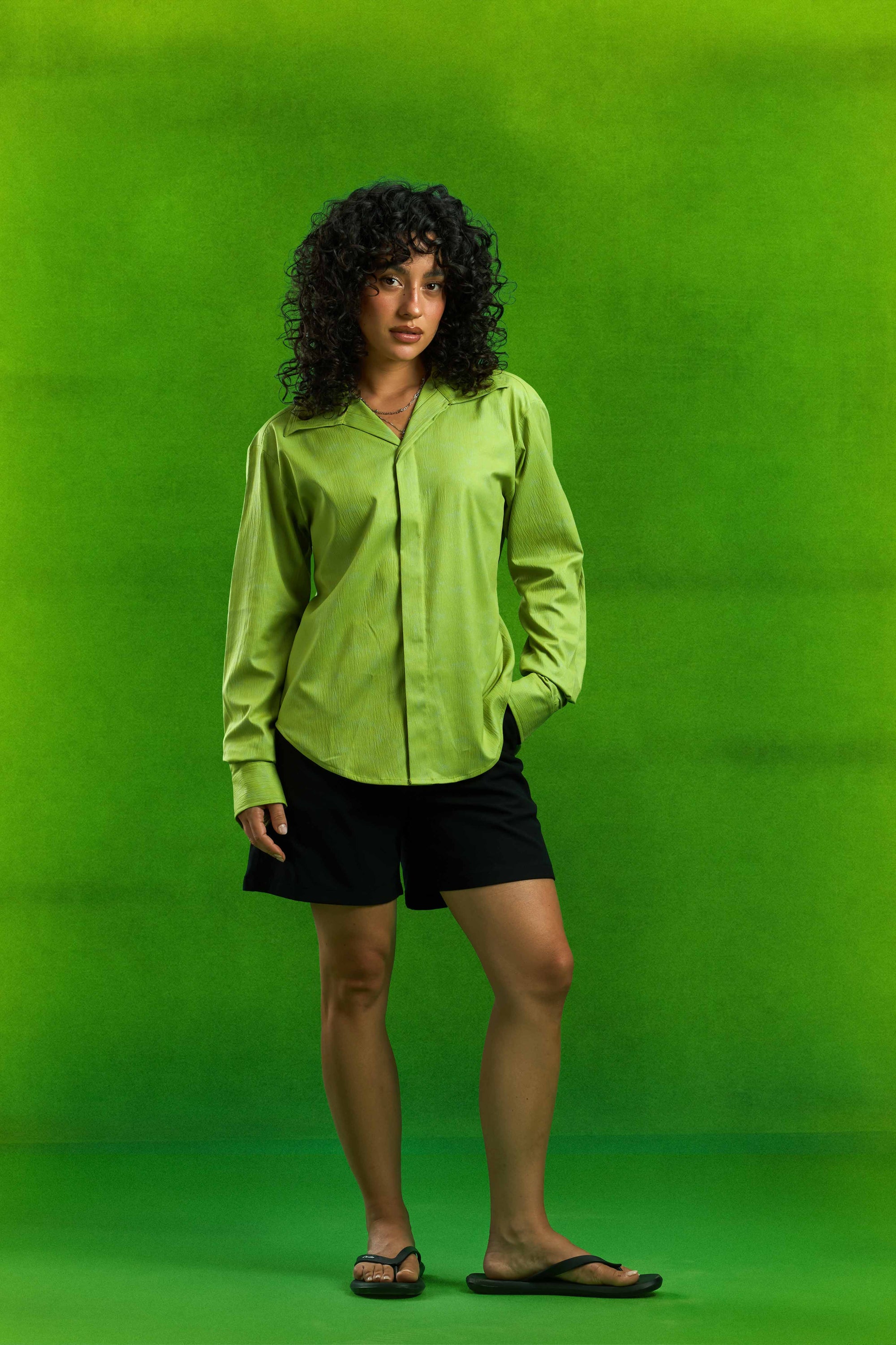 Lime Textured Shirt
