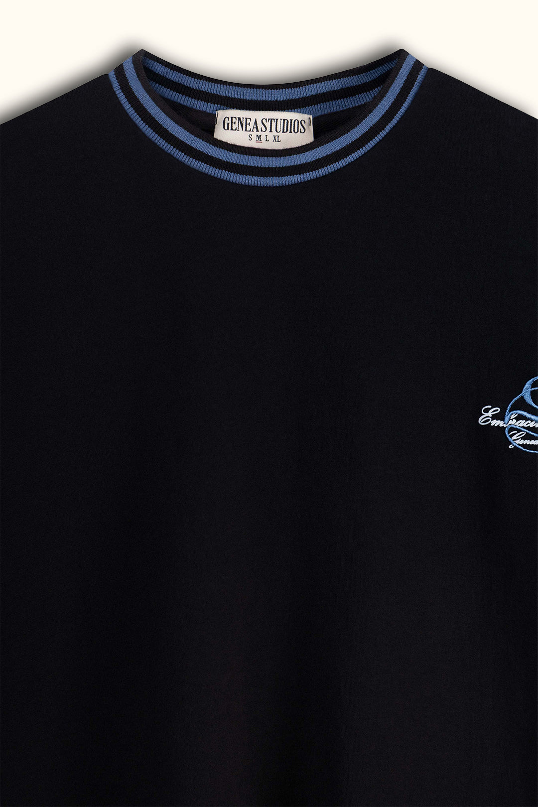 Black Contrast Collar Boxy T-Shirt