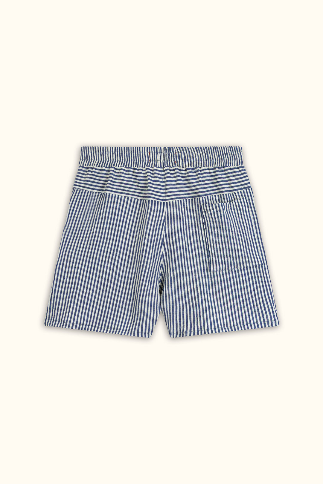 Blue Crinkle Striped Short