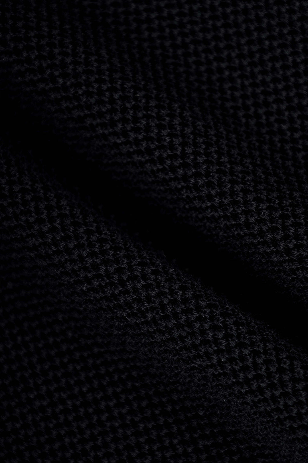Black Cotton Knitted Polo T-Shirt