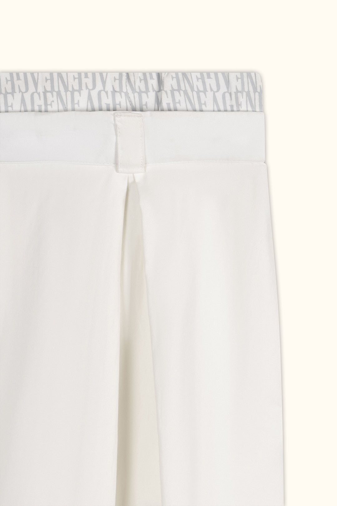 White Double-Waist Wide-Leg Pants