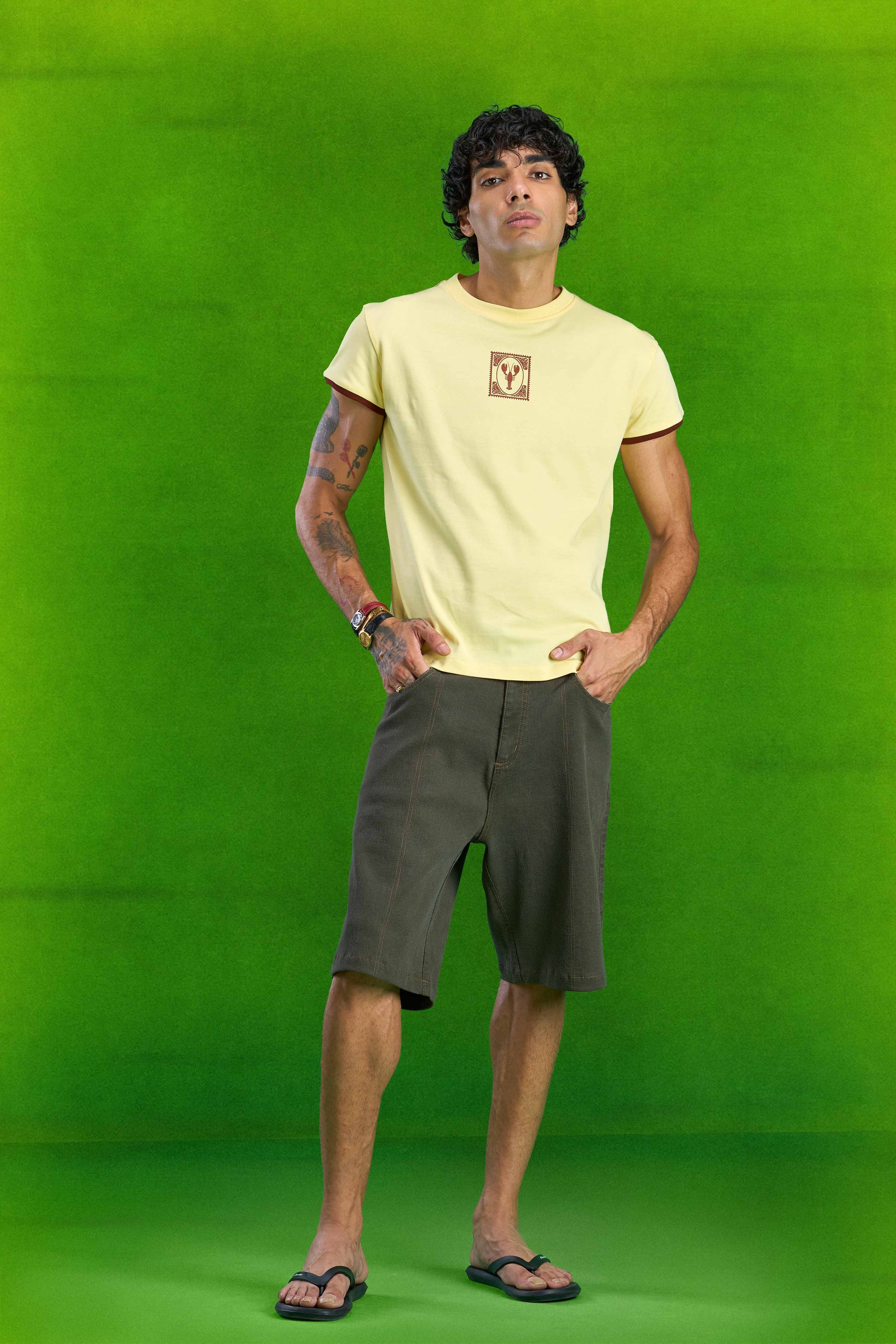 Olive Green Corded Denim Jorts