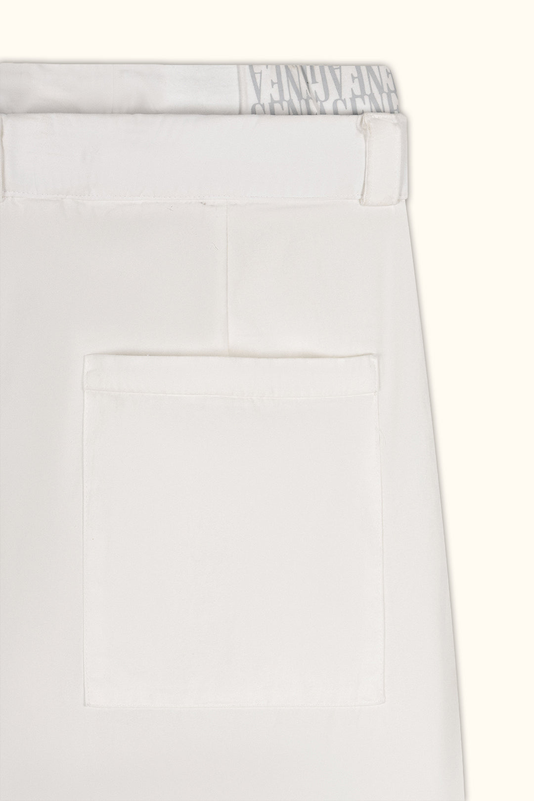 White Double-Waist Wide-Leg Pants