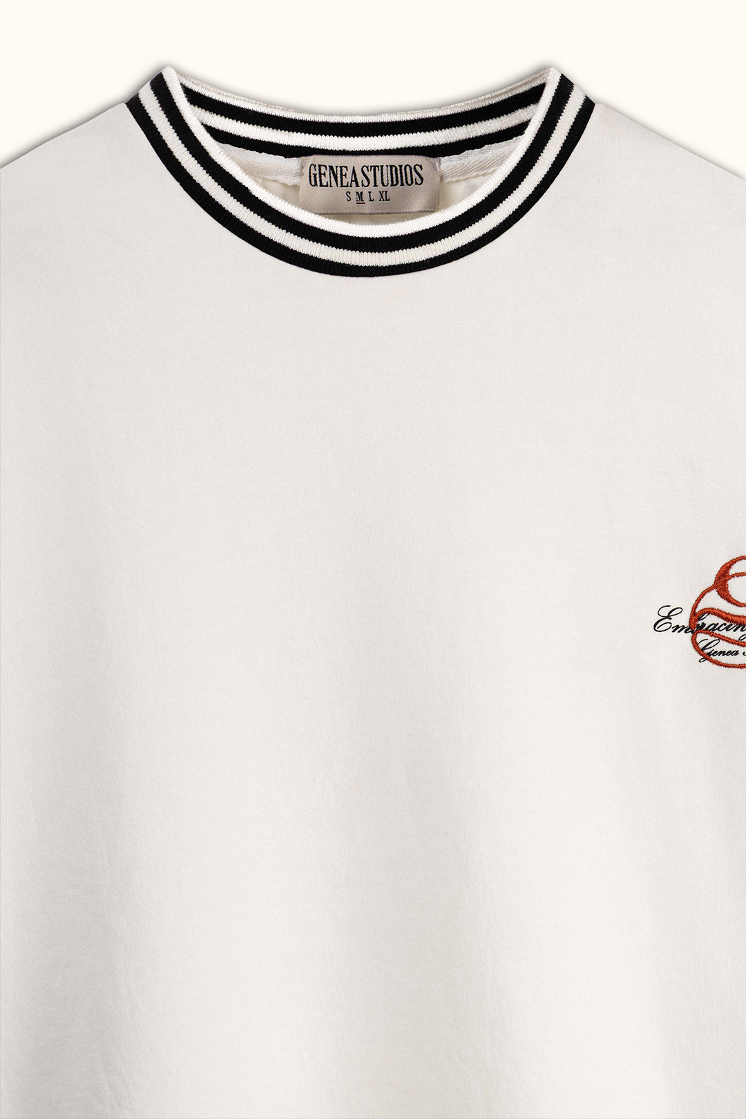 White Contrast Collar Boxy T-Shirt
