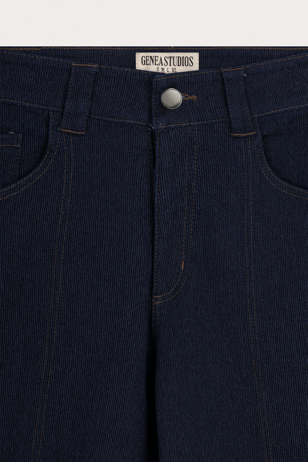 Navy Raw Corded Denim Jorts