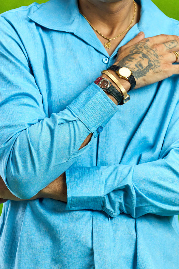Sky Blue Textured Shirt