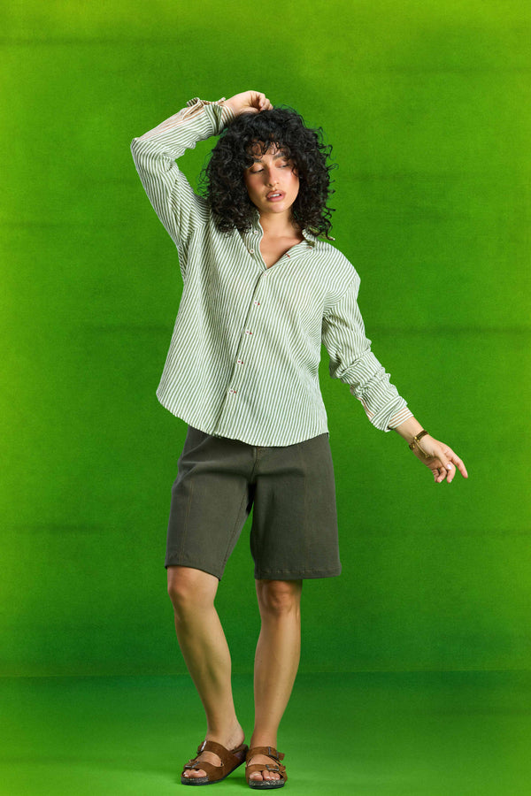 Olive Green Corded Denim Jorts