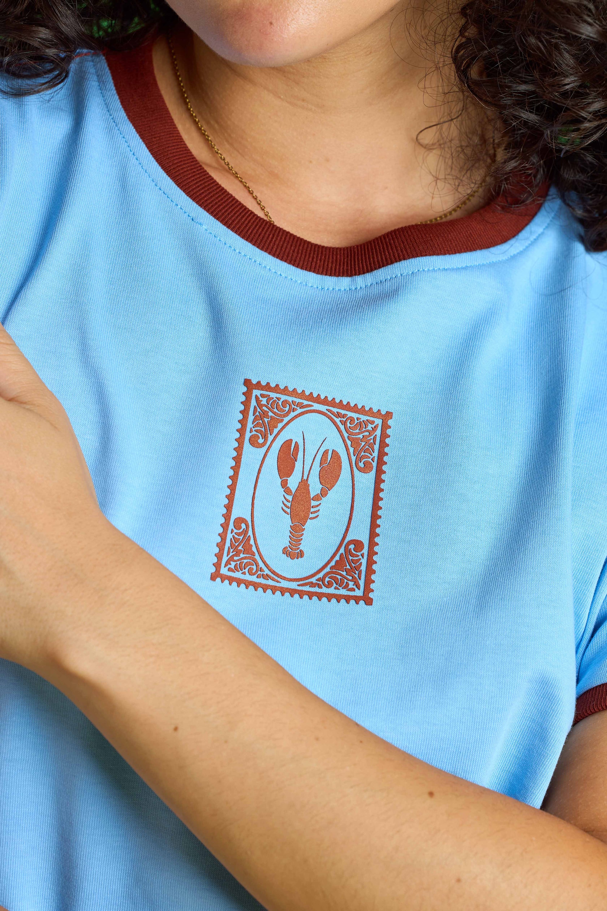 Light Blue Lobster Slim T-shirt