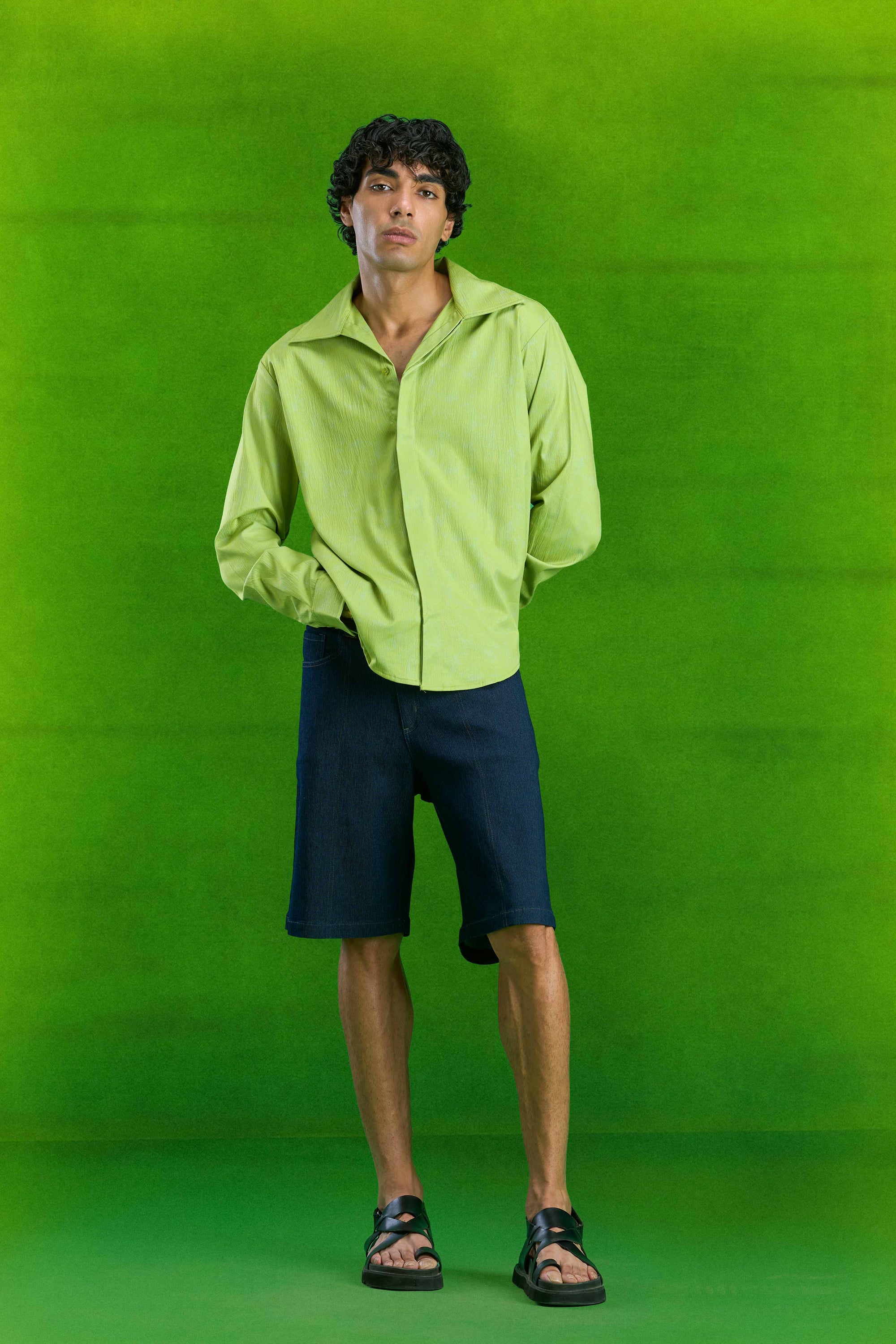 Navy Raw Corded Denim Jorts