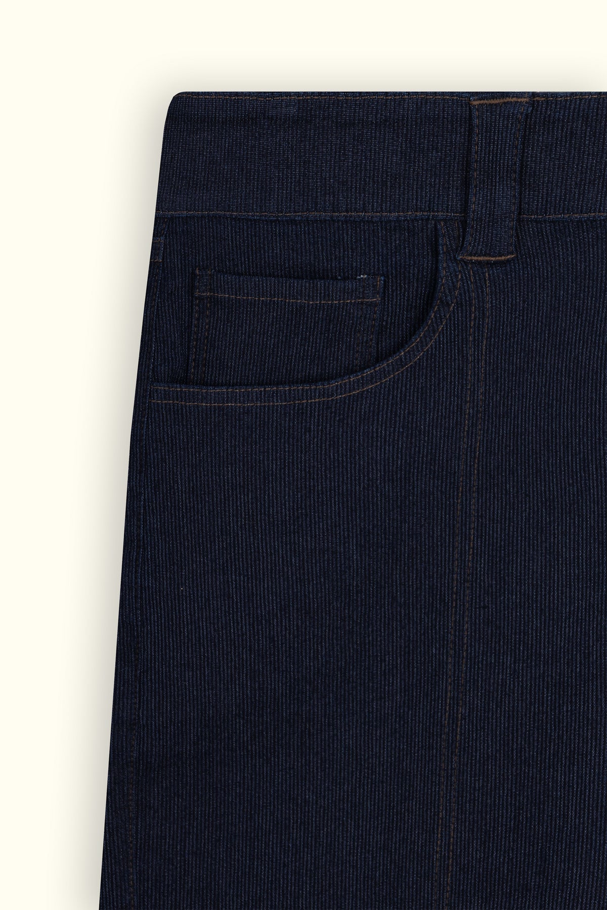 Navy Raw Corded Denim Jorts