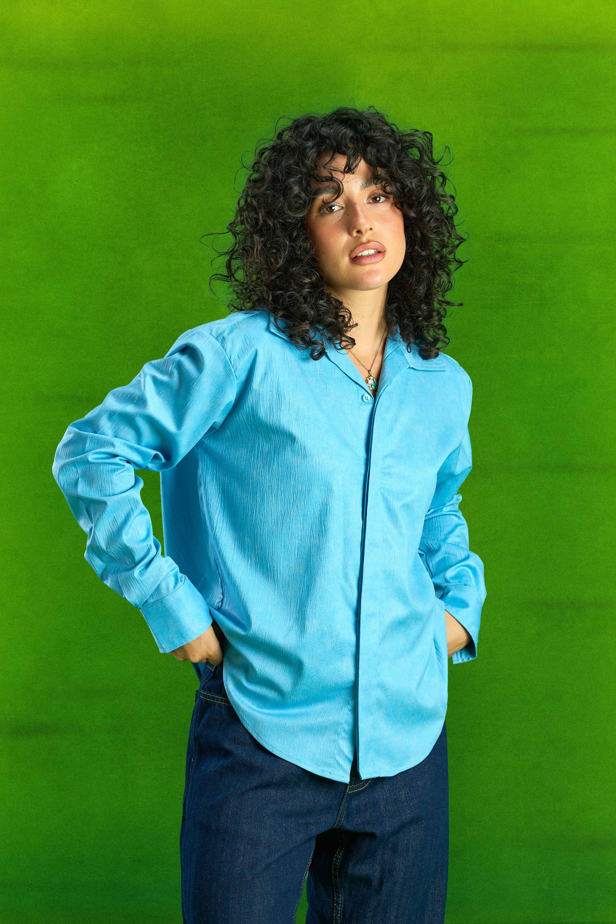Sky Blue Textured Shirt