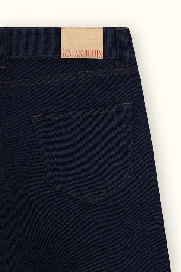 Navy Raw Corded Denim Jorts