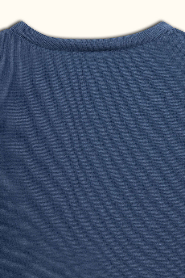 Navy Sleeveless Cotton Knit Top