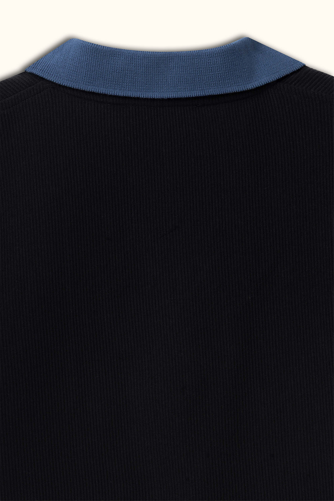 Black Boxy Sleeveless Ribbed Polo Top