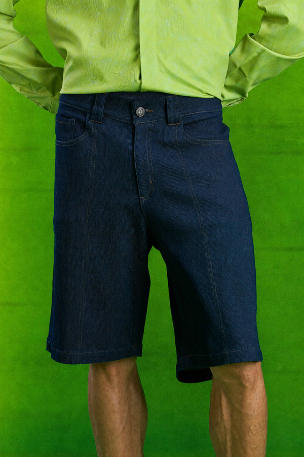 Navy Raw Corded Denim Jorts