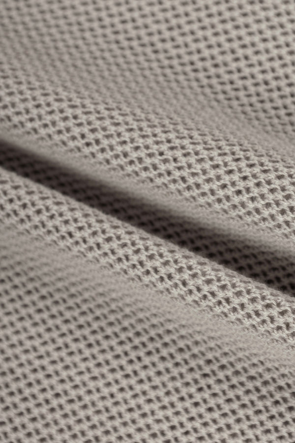 Beige Cotton Knitted Polo T-Shirt