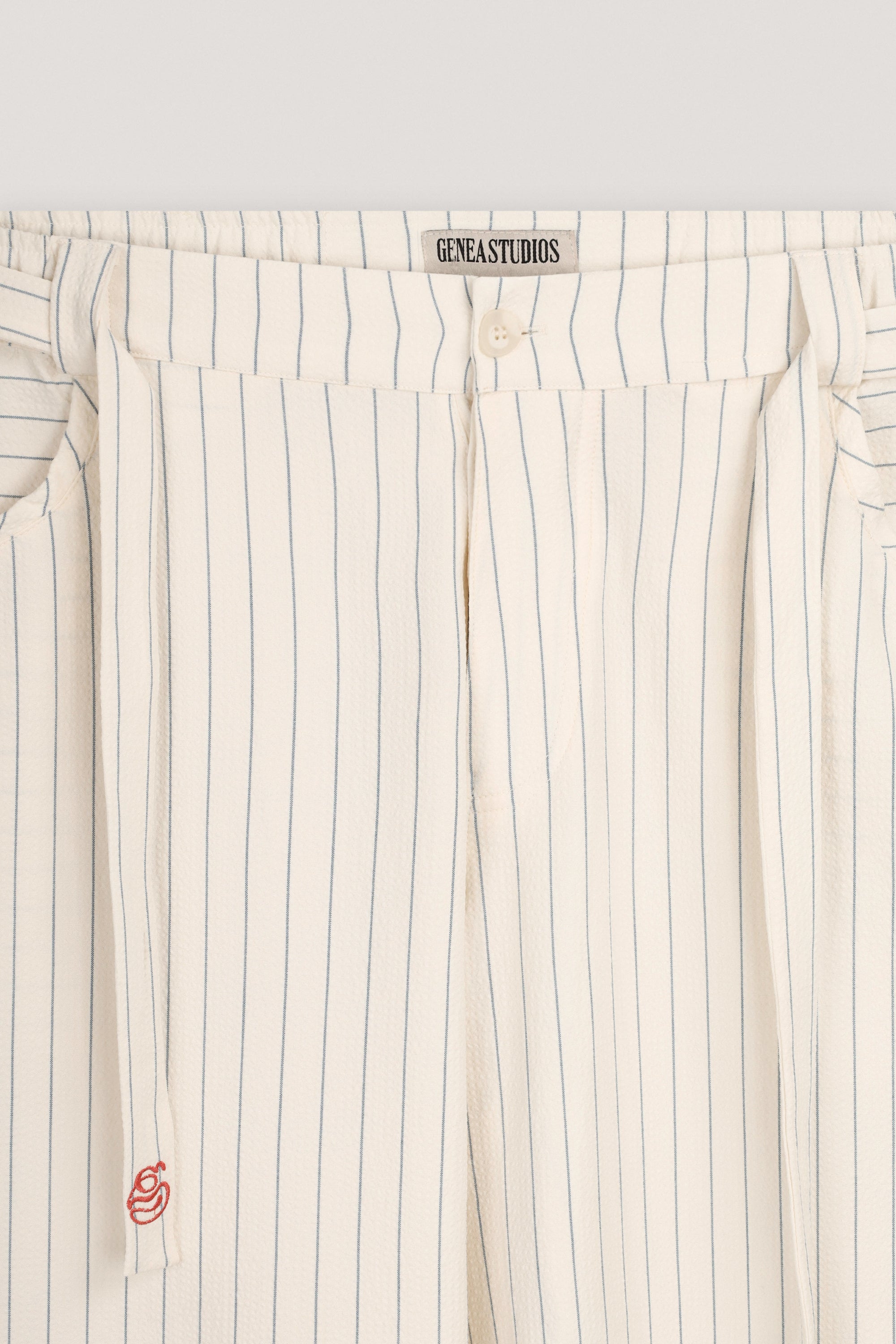 Off-White Seesucker Striped Pants