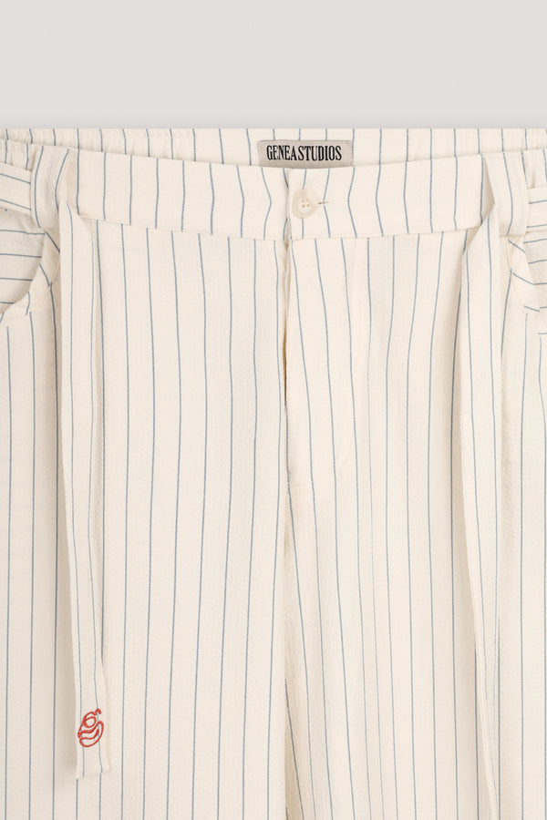 Off-White Seesucker Striped Pants