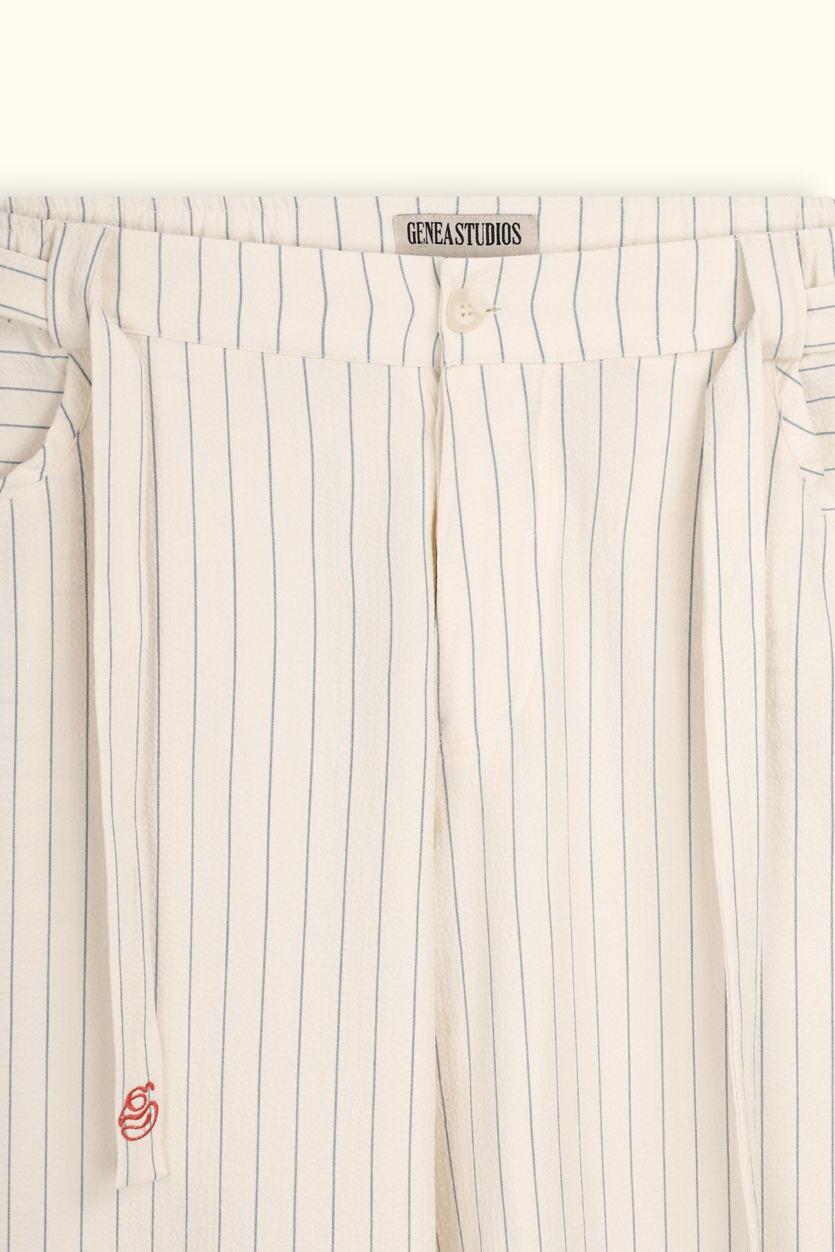 Off-White Seesucker Striped Pants
