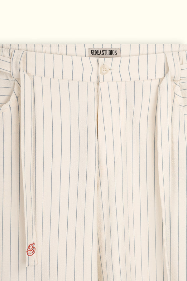 Off-White Seesucker Striped Pants