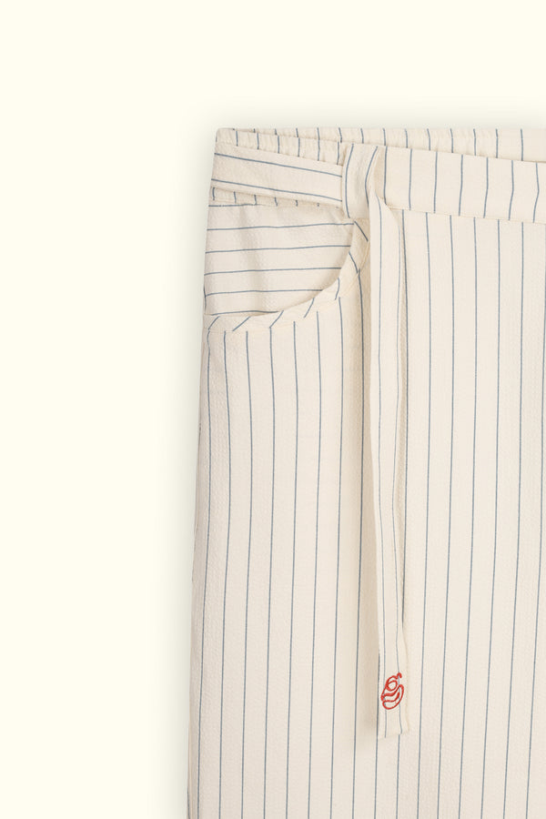 Off-White Seesucker Striped Pants