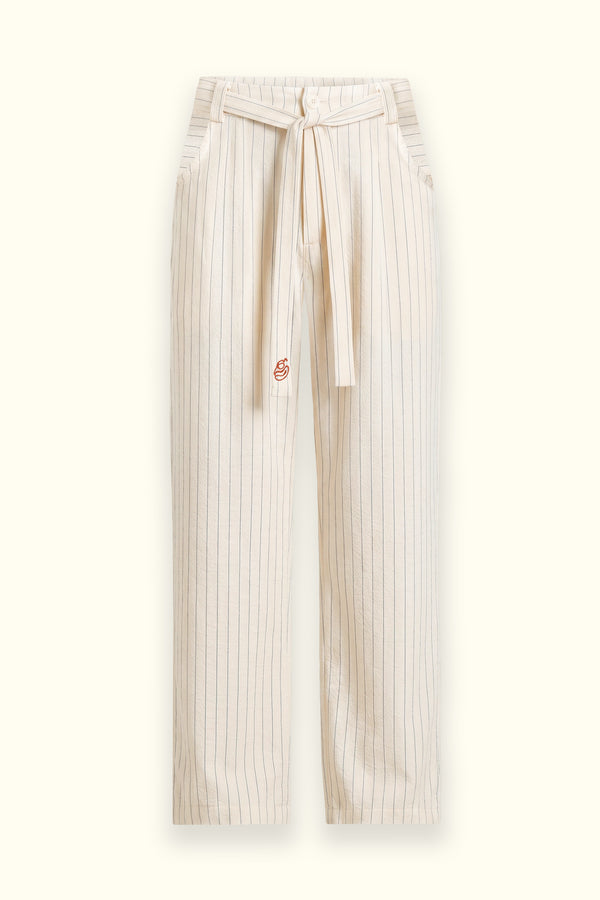 Off-White Seesucker Striped Pants