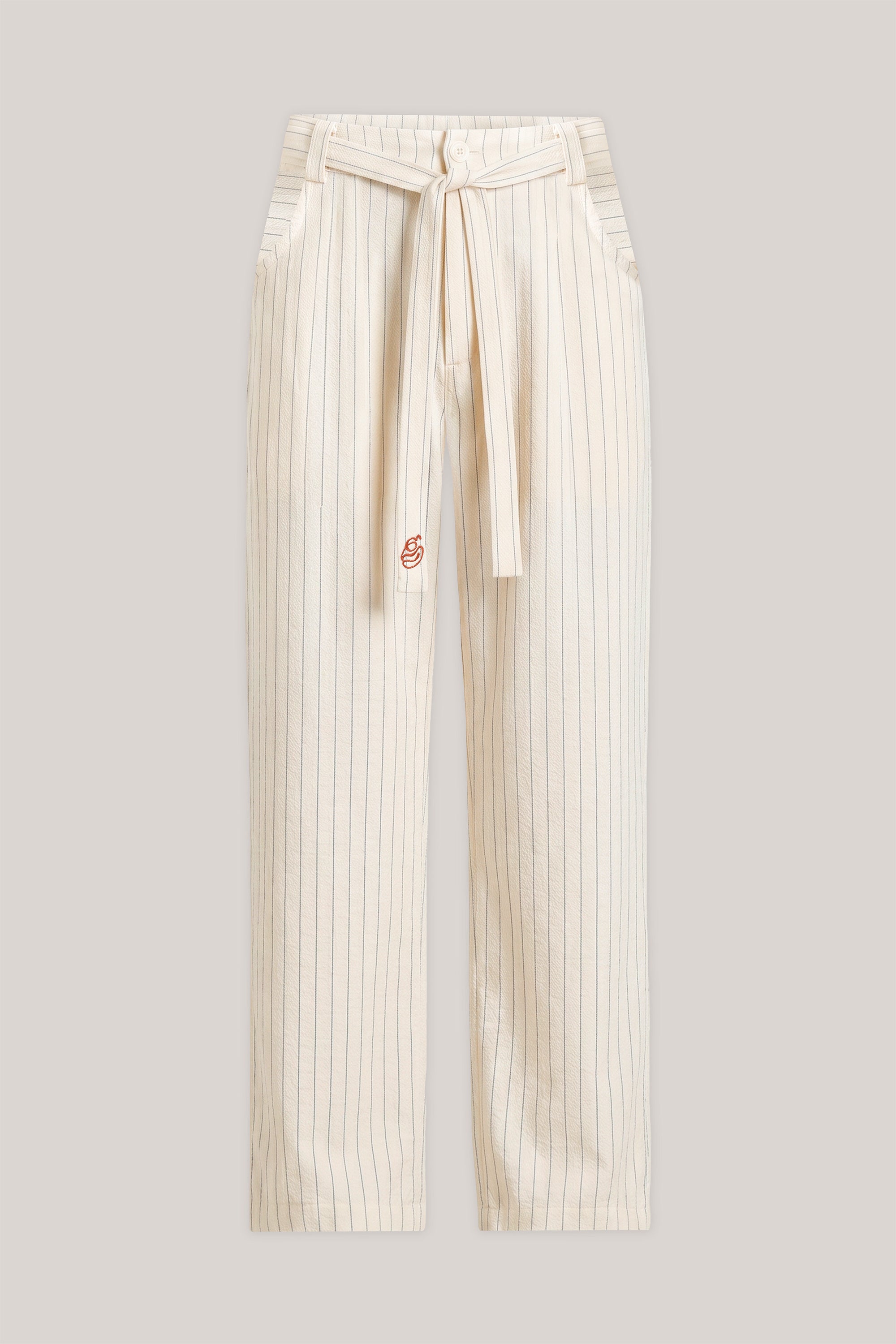 Off-White Seesucker Striped Pants