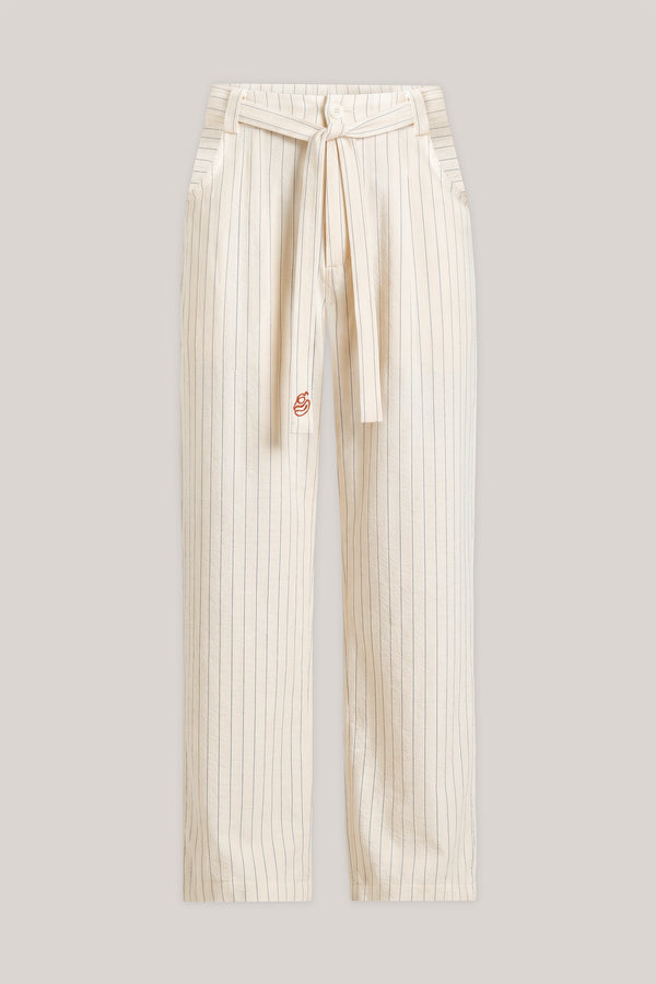 Off-White Seesucker Striped Pants