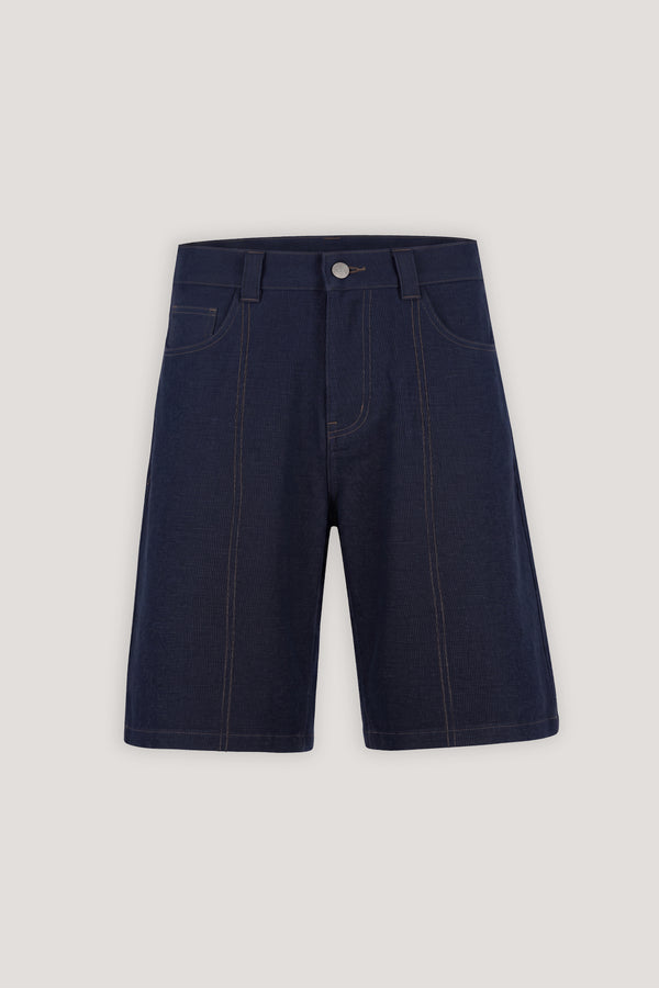 Navy Raw Corded Denim Jorts