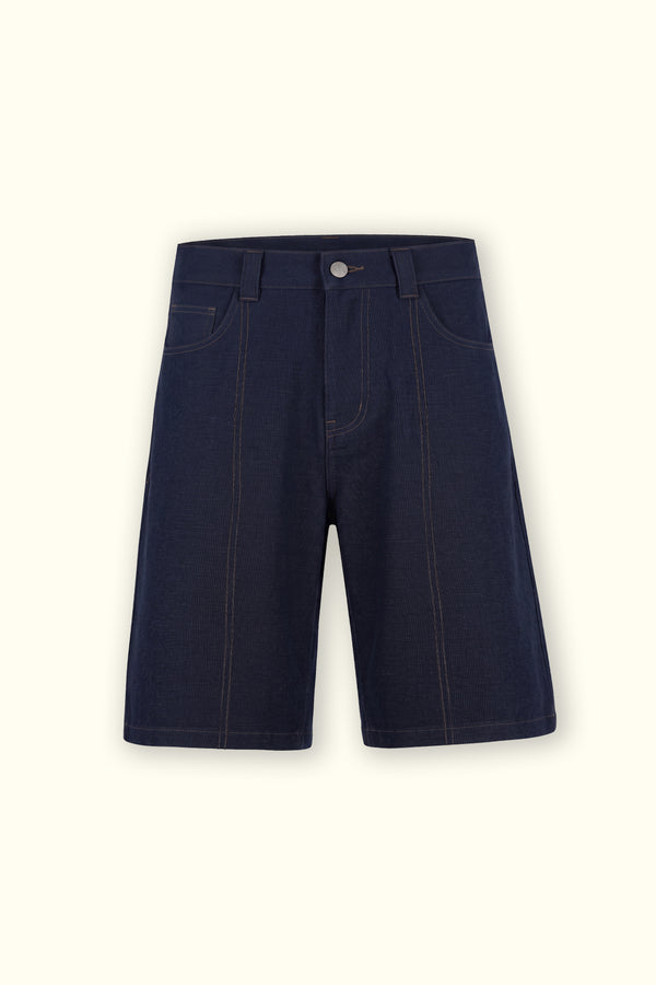 Navy Raw Corded Denim Jorts
