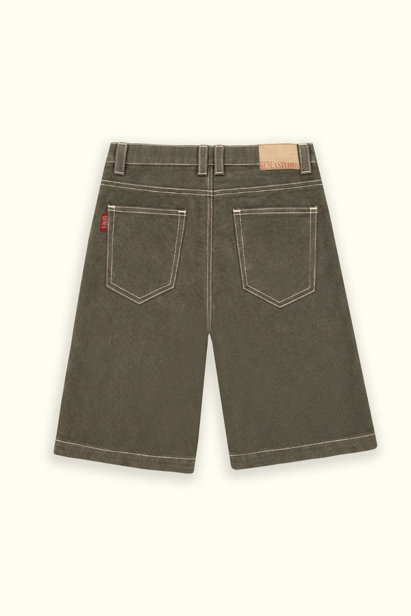 Olive Green Corded Denim Jorts